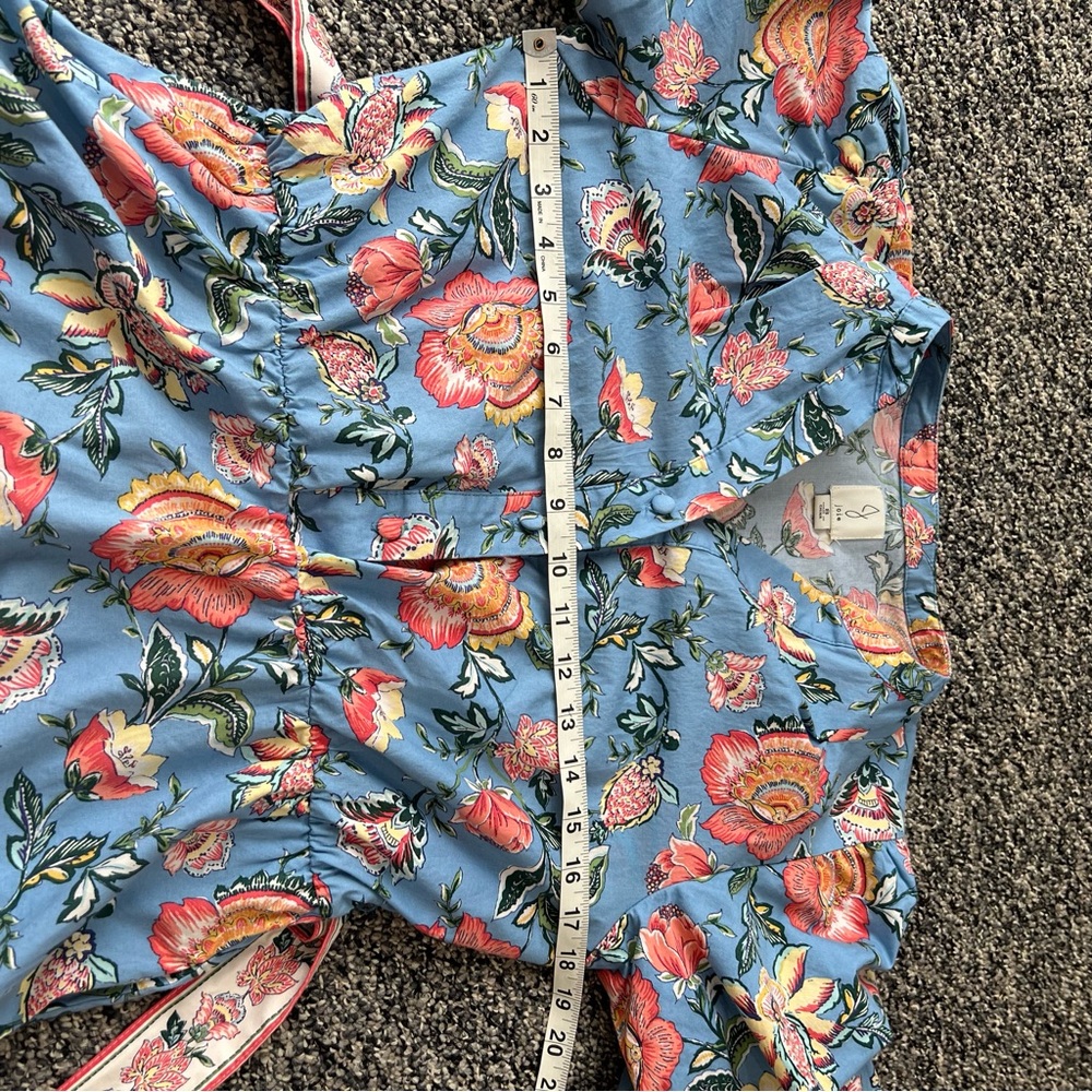 JOIE Baha Floral Puff Sleeve Belter Mini Cotton Dress - Picture 9 of 11